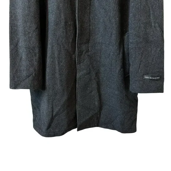 Claiborne Outerwear Men’s Italian Wool Blend Coat Overcoat Jacket Black Large